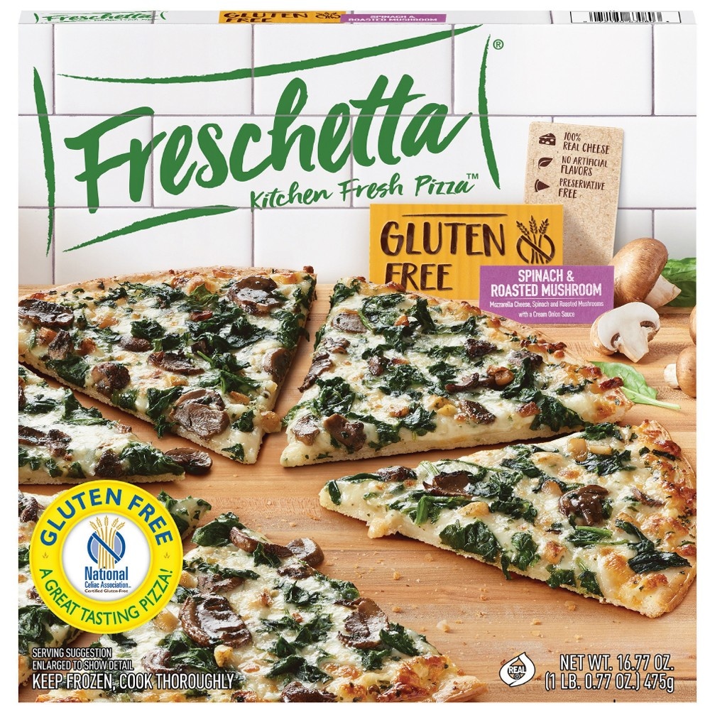 slide 1 of 10, Freschetta Kitchen Fresh Pizza Gluten Free Spinach Roasted Mushroom Pizza, 16.77 oz