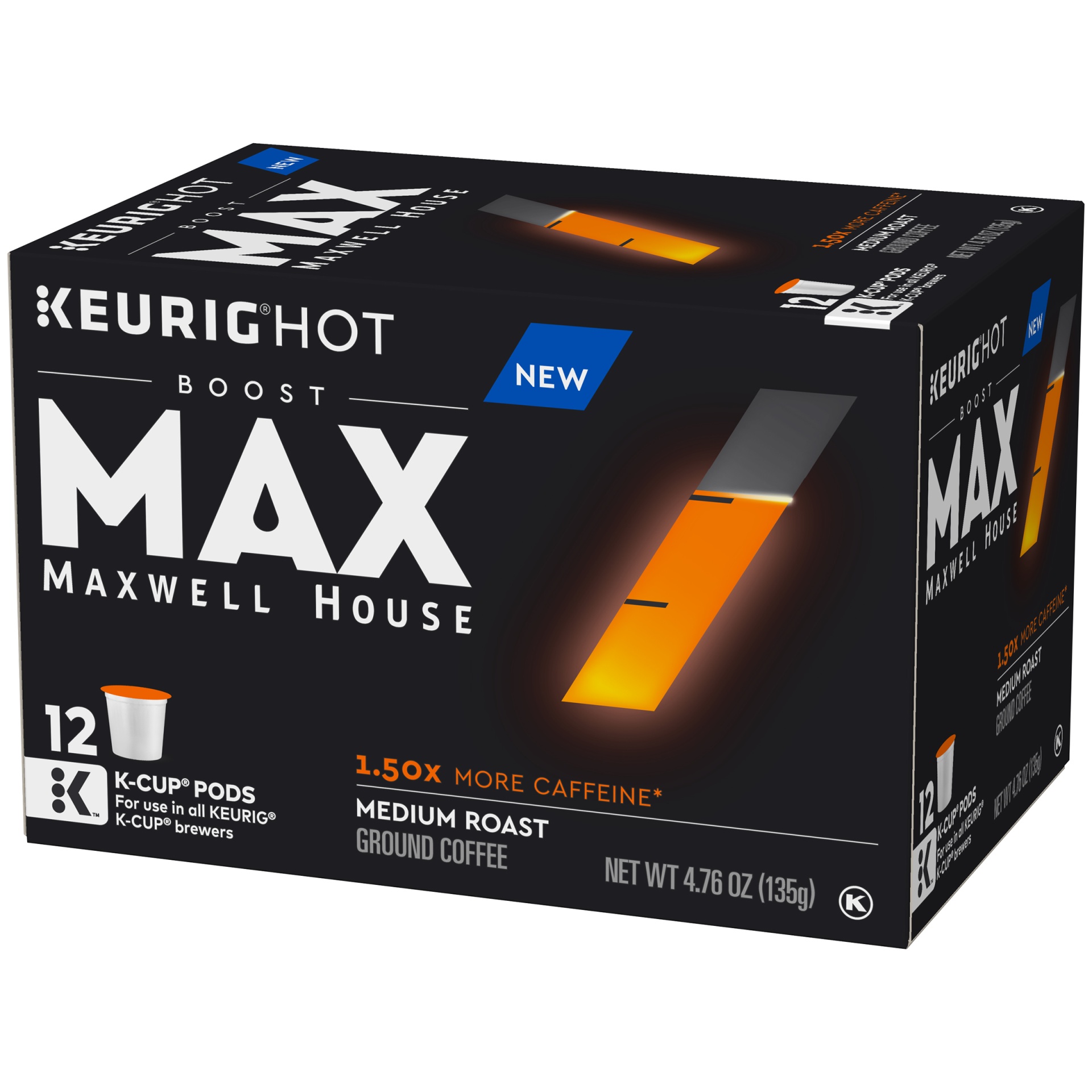 MAX Boost by Maxwell House 1.5x Caffeine Medium Roast Ground Coffee K