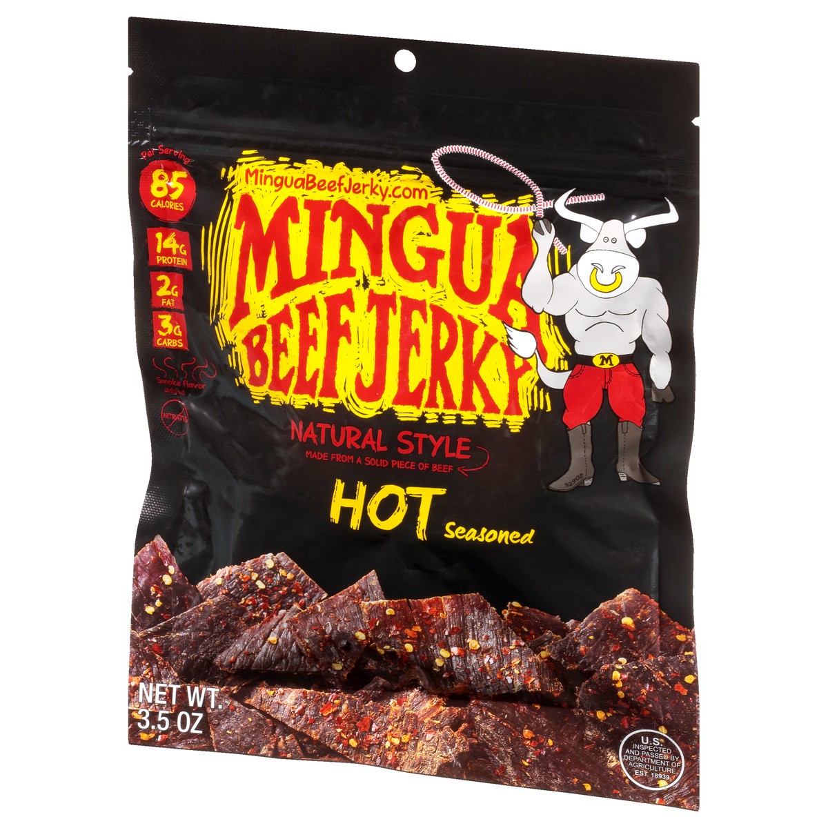 slide 8 of 10, Mingua Beef Jerky, Hot, 4 oz