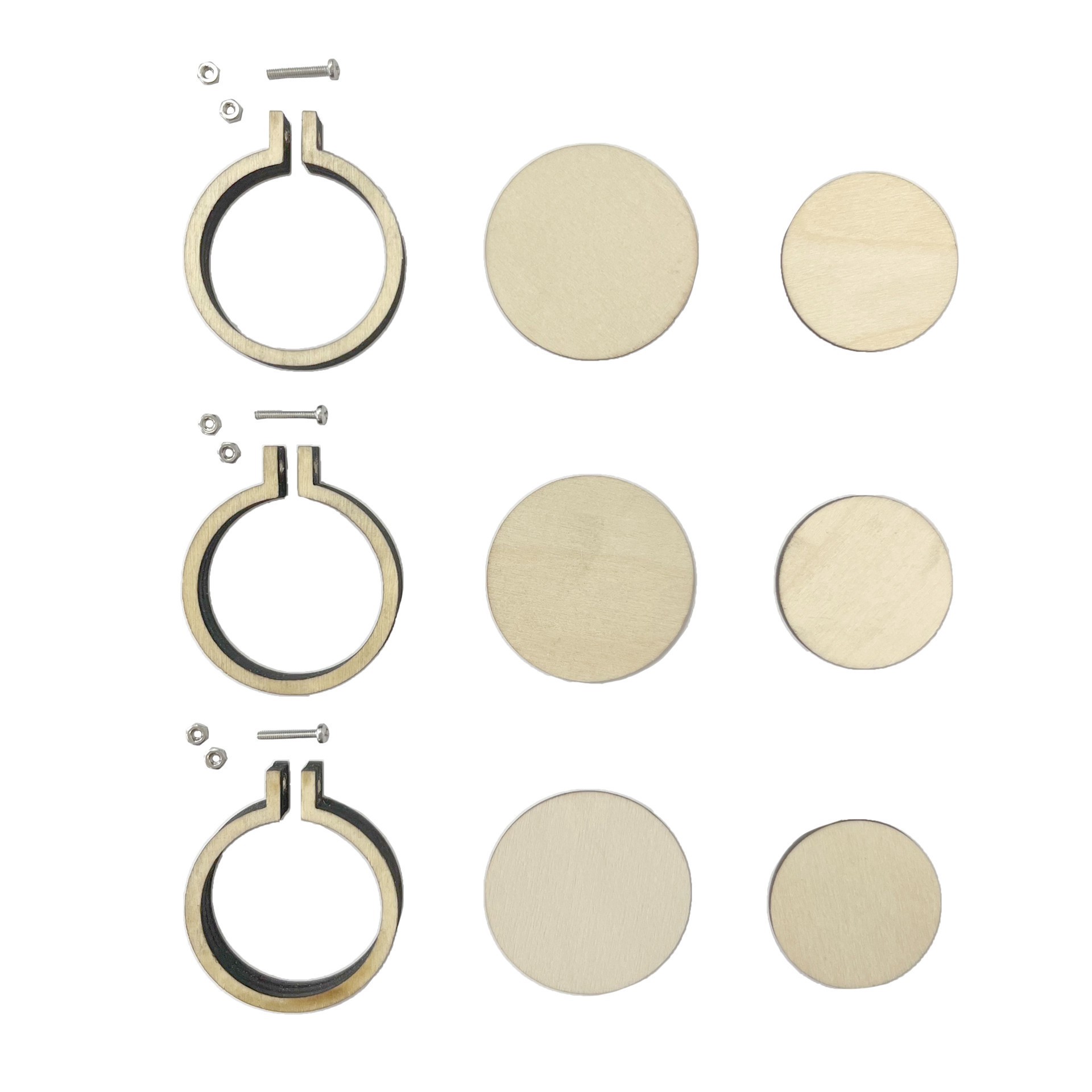 slide 2 of 3, 1.5" Mini Wood Embroidery Hoops, 3ct. By Loops & Threads, 3 ct