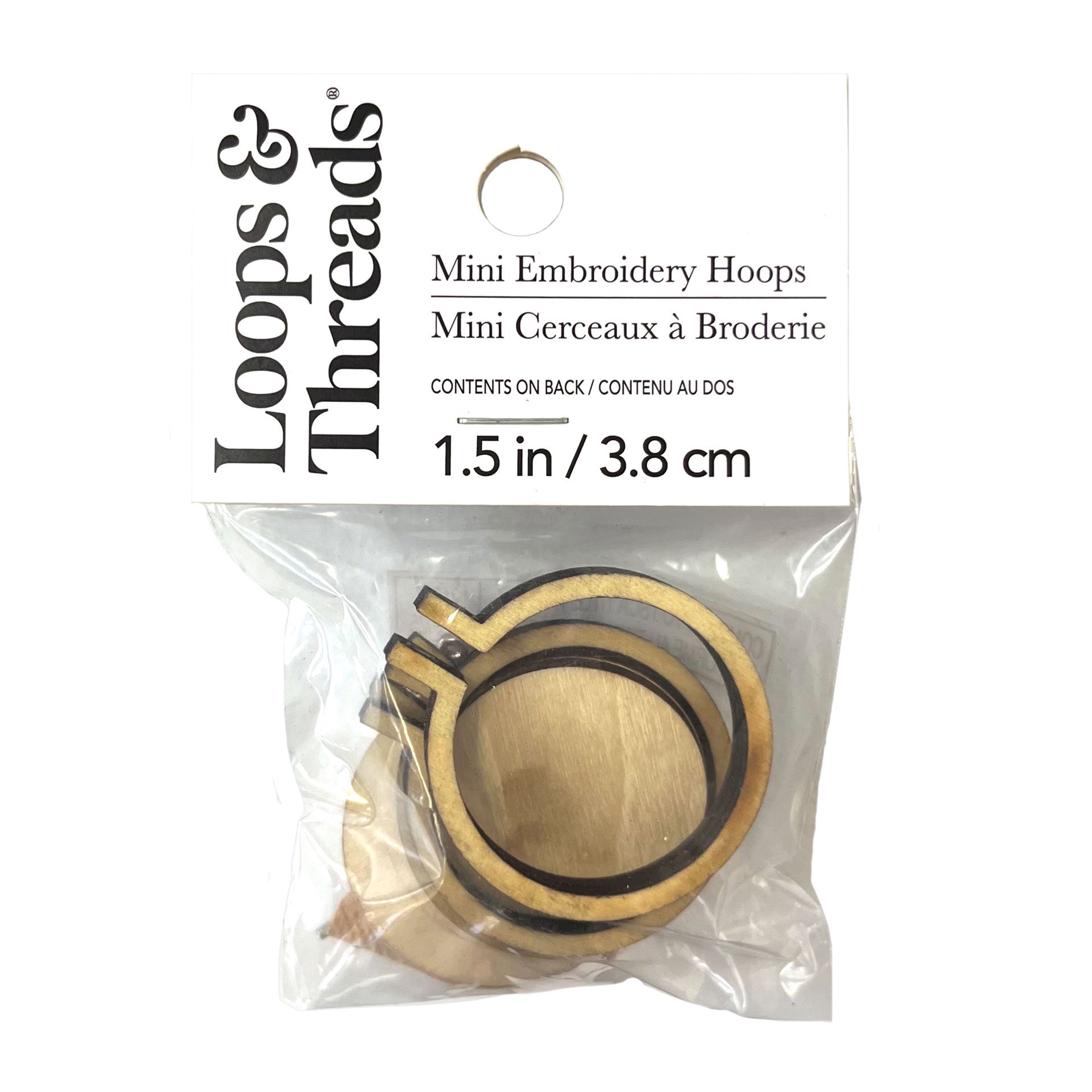 slide 3 of 3, 1.5" Mini Wood Embroidery Hoops, 3ct. By Loops & Threads, 3 ct