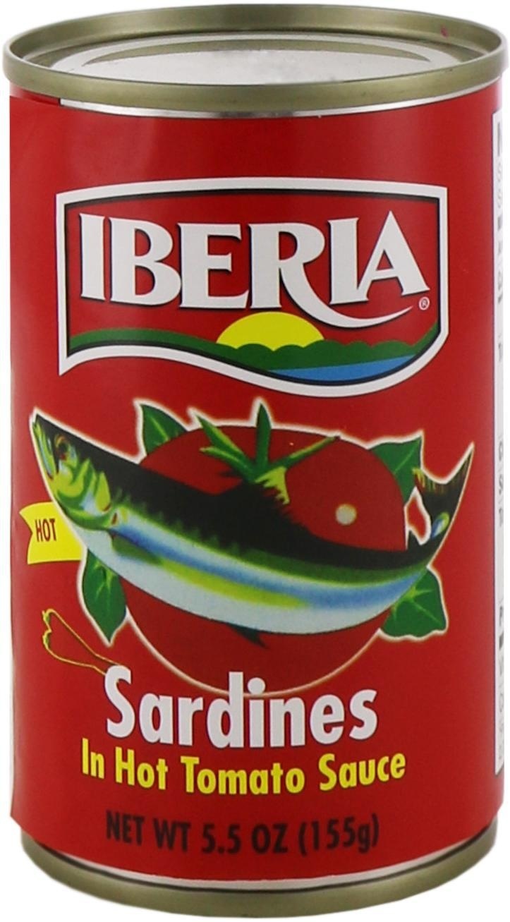 slide 1 of 1, Iberia Sardines in Hot Tomato Sauce, 5.5 oz