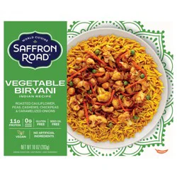 Saffron Road Frozen Vegetable Biryani – Seed Oil Free, No Artificial Ingredients, Gluten-Free, Vegan – 10 oz
