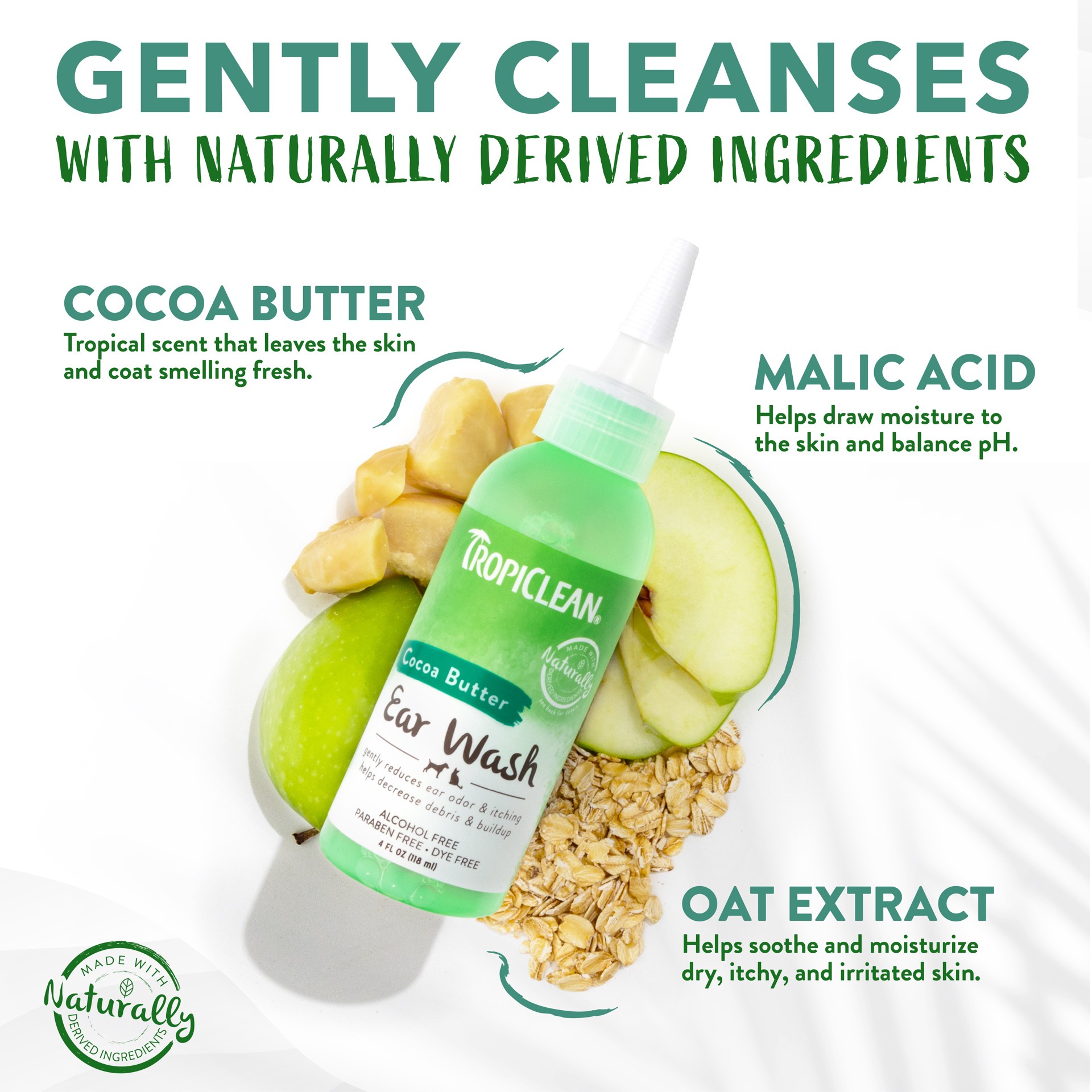 slide 4 of 10, TropiClean Alcohol Free Ear Wash for Pets, 4oz, 4 oz