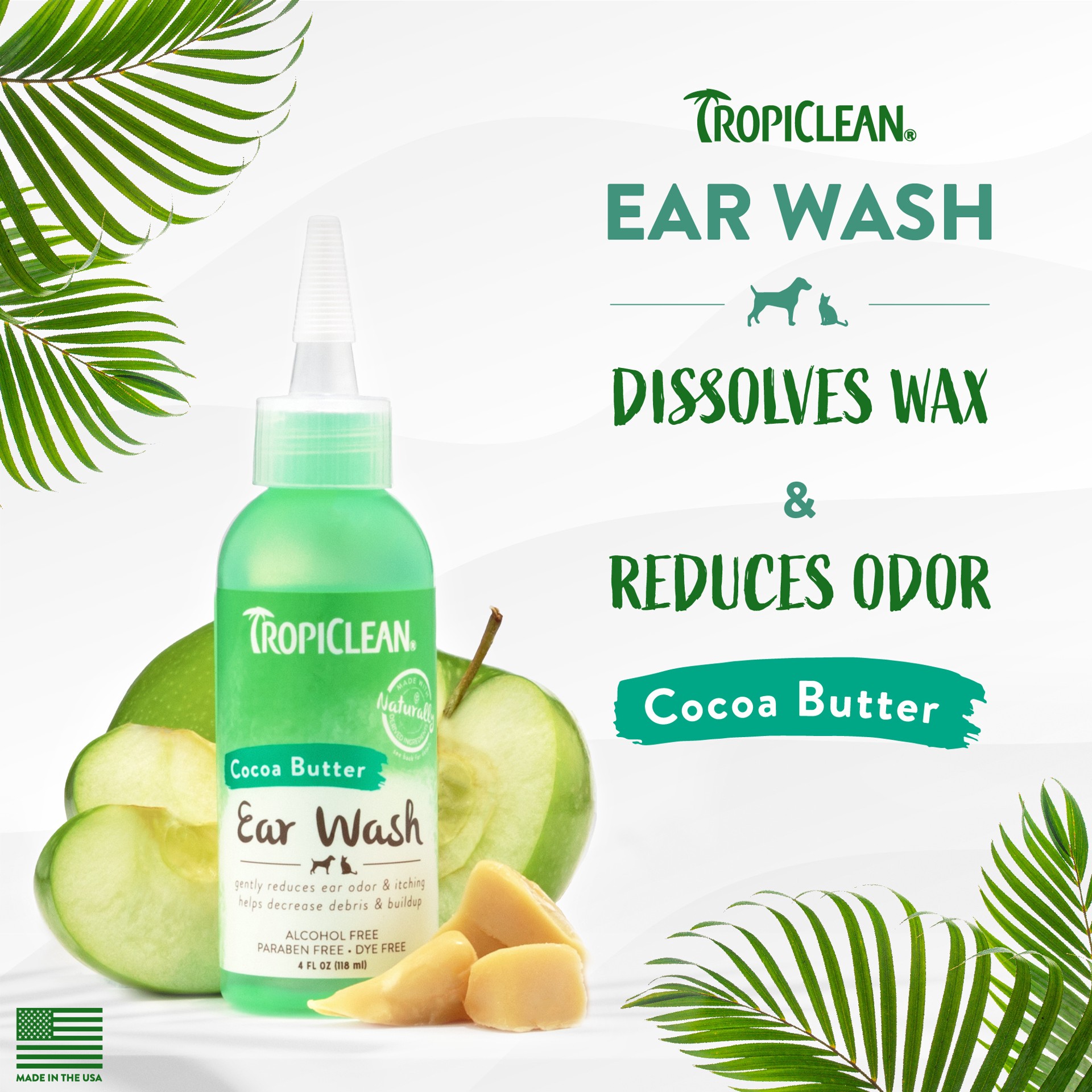 slide 7 of 10, TropiClean Alcohol Free Ear Wash for Pets, 4oz, 4 oz