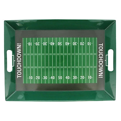 slide 1 of 1, All About U Melamine Football Field Serving Tray, 19 in