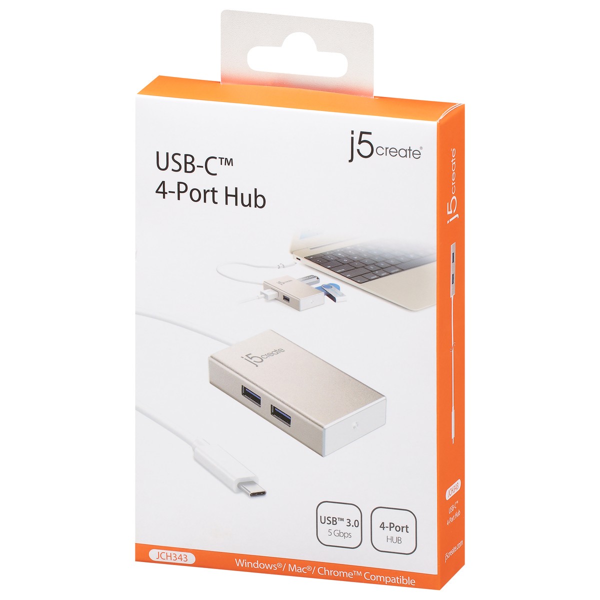 slide 6 of 9, j5create JCH343 USC-C 4-Port Hub 1 ea, 1 ct