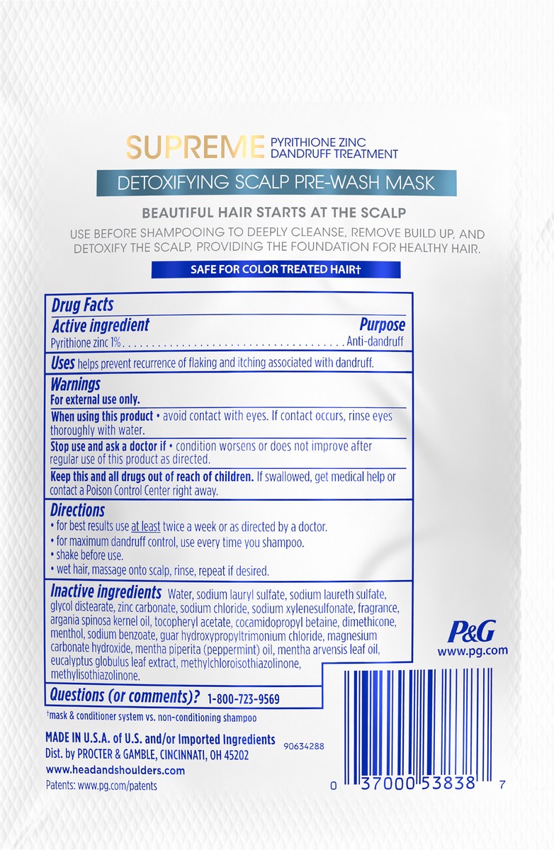 slide 2 of 3, Head & Shoulders Head and Shoulders Supreme Detoxifying Scalp Pre-Wash Mask, 1.6 fl oz, 1.6 oz