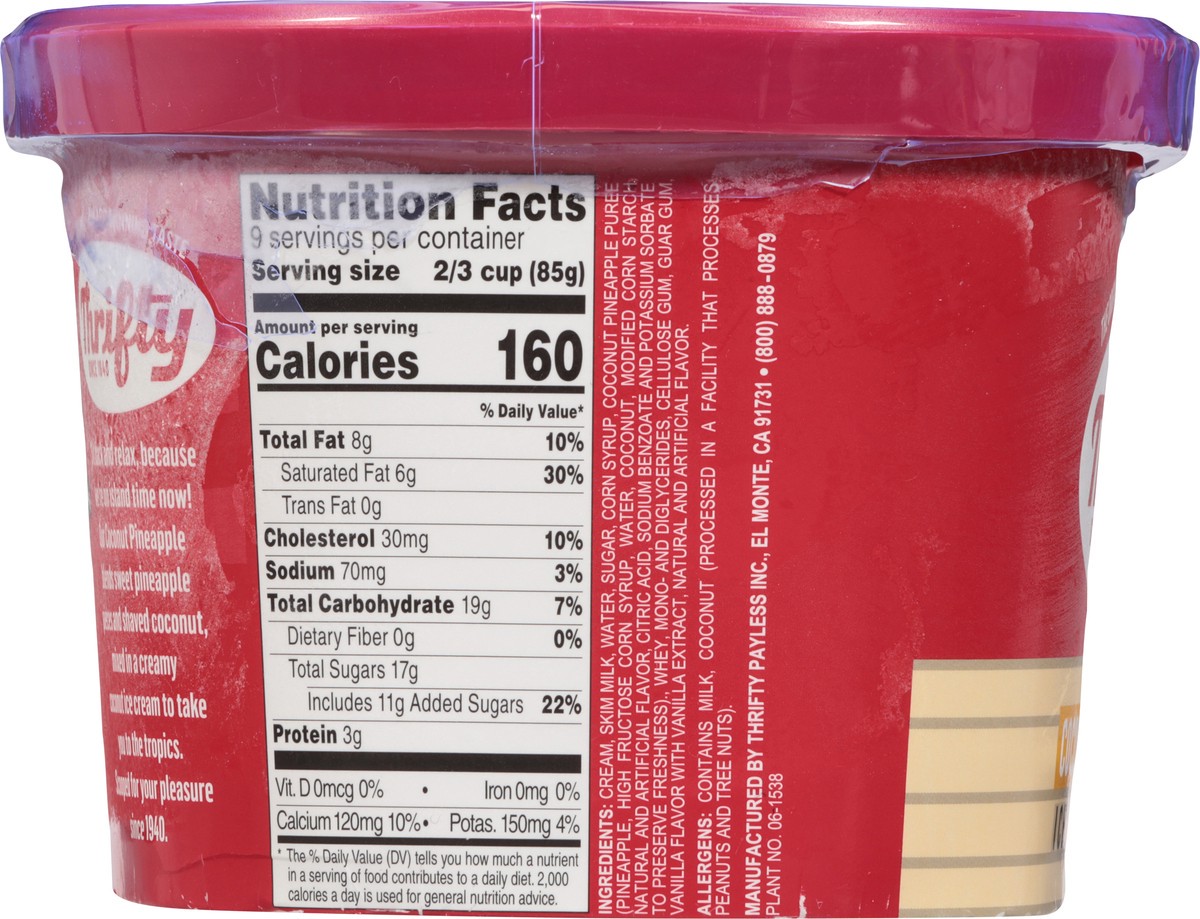 slide 9 of 13, Thrifty Coconut Pineapple Ice Cream 1.5 qt, 1.5 qt