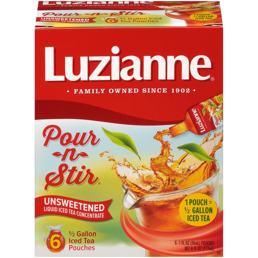 slide 1 of 1, Luzianne Pour-n-Stir Unsweetened Tea, 6 oz