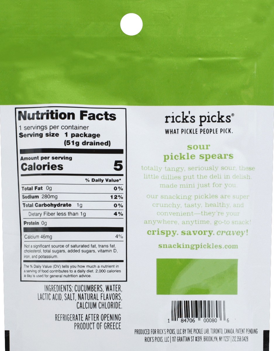 slide 5 of 6, Rick's Picks Sour Pickle Spears, 2.2 oz