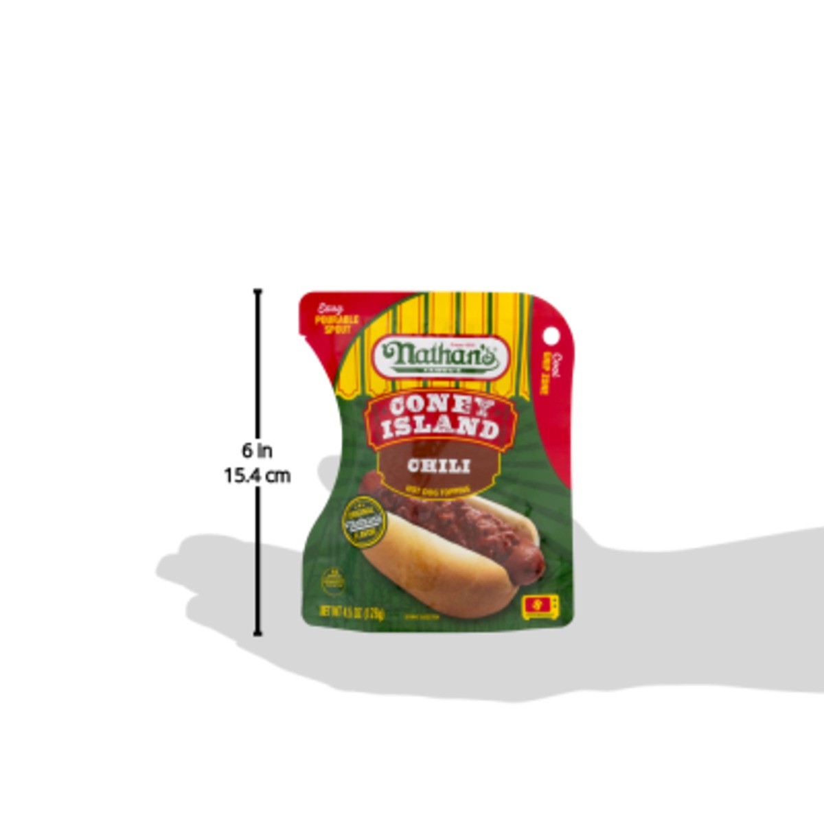 slide 3 of 9, Nathan's Famous Chili Hot Dog Topping, 4.5 oz