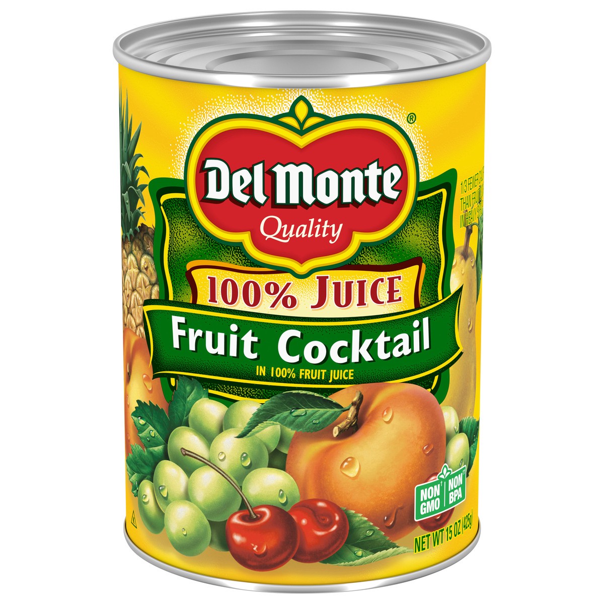 slide 1 of 7, DEL MONTE Fruit Cocktail in 100% Fruit Juice, Canned Fruit, 15 oz Can, 15 oz