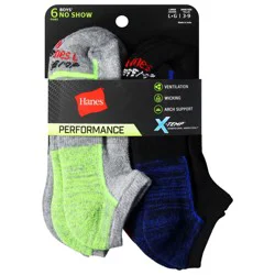 Hanes Boys' Large No Show 6 ea
