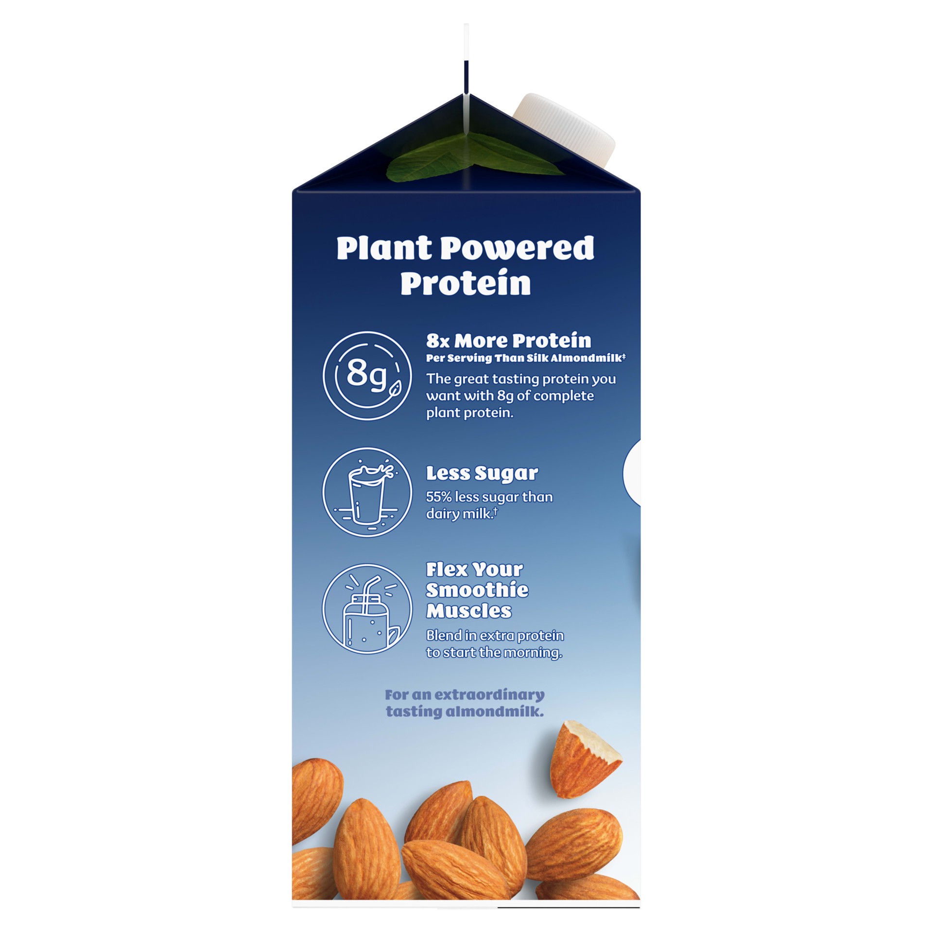 slide 5 of 5, Silk Original Protein Almond Milk, Dairy Free, Gluten Free, 59 FL OZ Carton, 59 fl oz