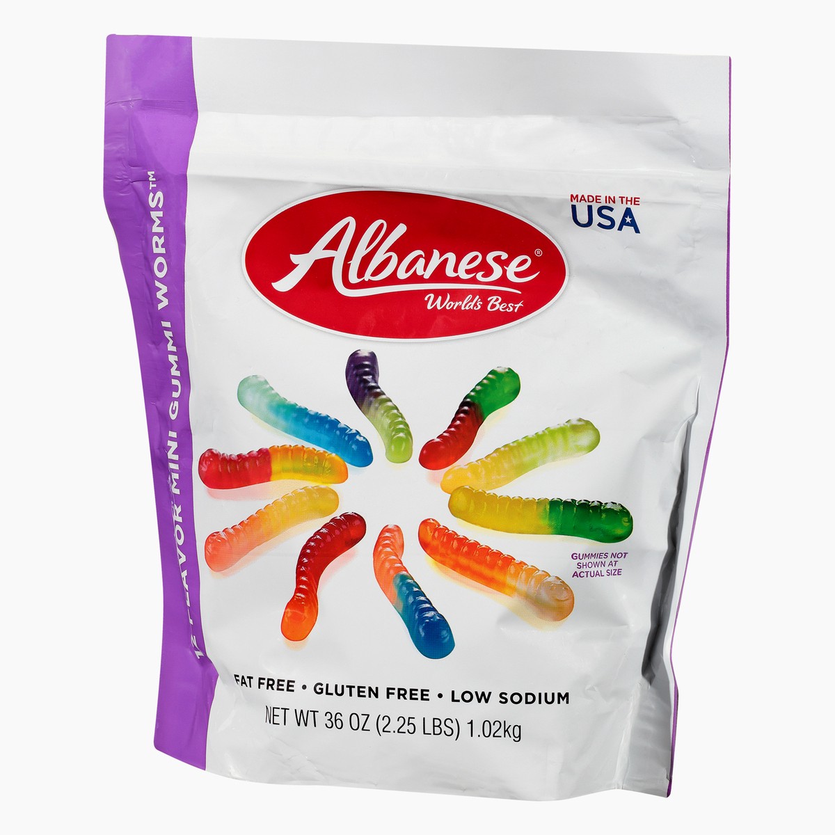 slide 4 of 9, Albanese Gluten Free Flavored Mini Gummy Worms, 36 oz