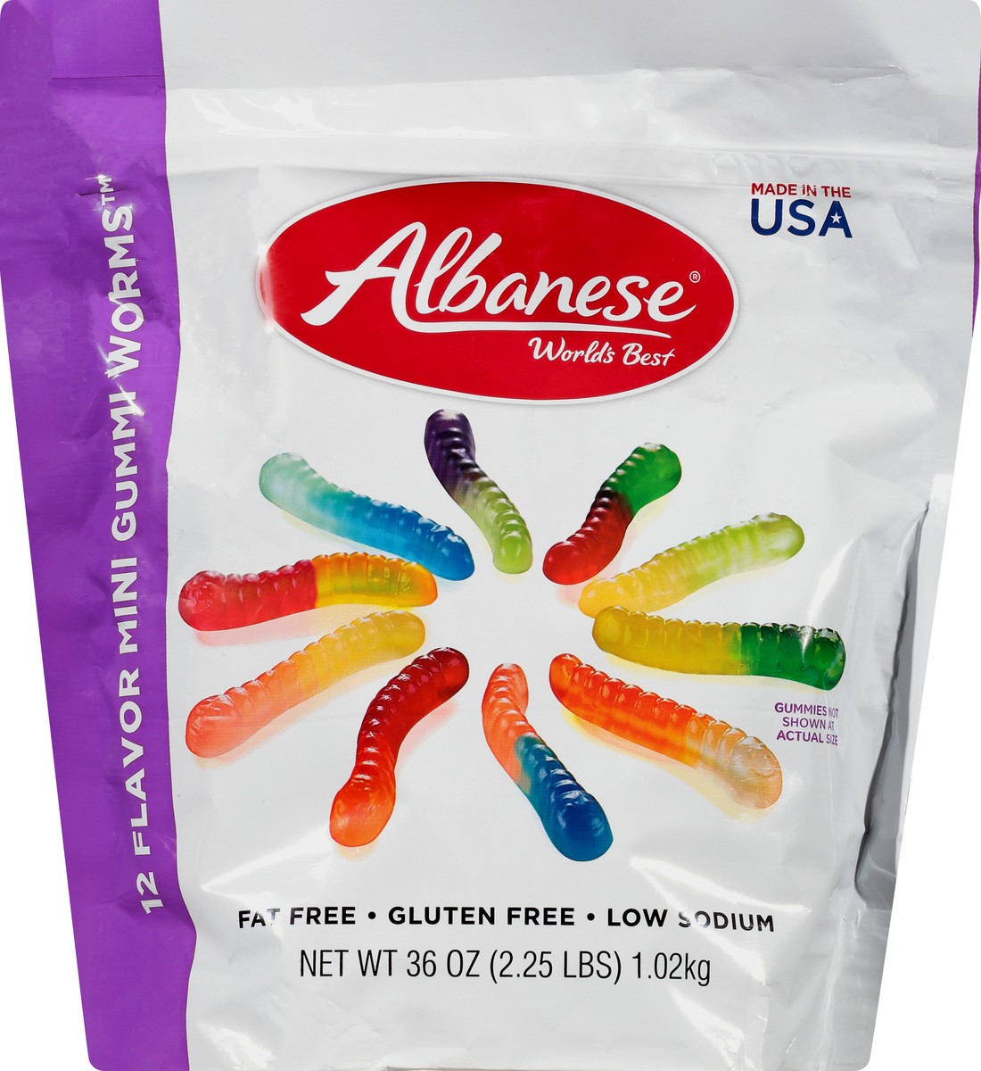 slide 7 of 9, Albanese Gluten Free Flavored Mini Gummy Worms, 36 oz