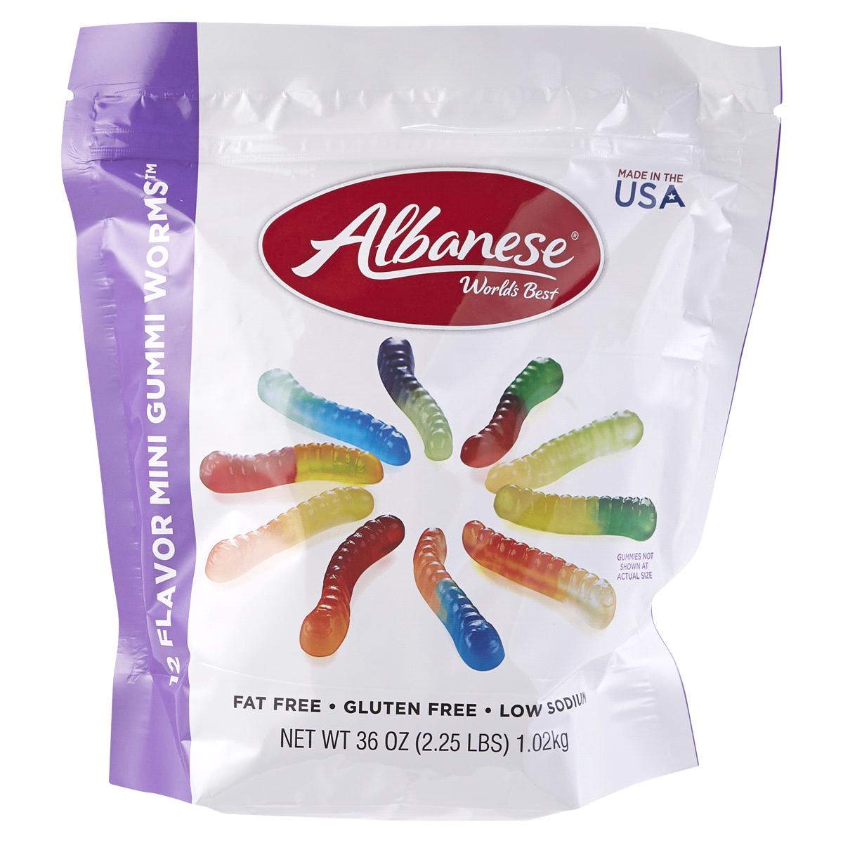 slide 1 of 1, Albanese 12 Flavor Worms, 36 oz