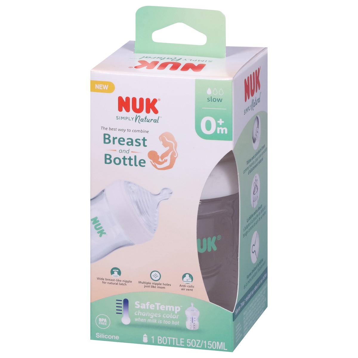 slide 2 of 9, Nuk Simply Natural Bottle, 5 oz, 1 ct