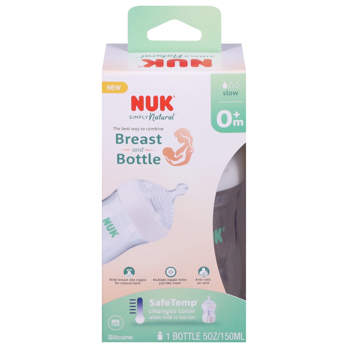 slide 1 of 9, Nuk Simply Natural Bottle, 5 oz, 1 ct