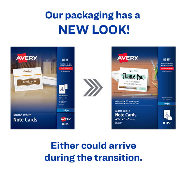 slide 2 of 7, Avery Inkjet Note Cards, White, 60 ct