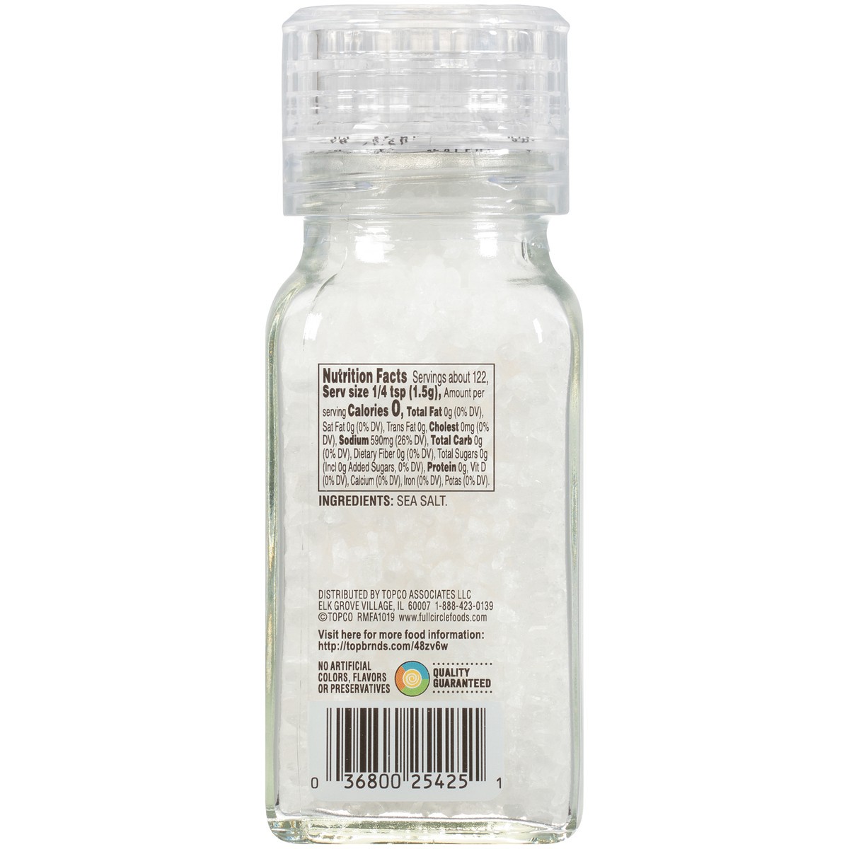 slide 8 of 9, Full Circle Market Mediterranean Sea Salt Grinder, 6.5 oz