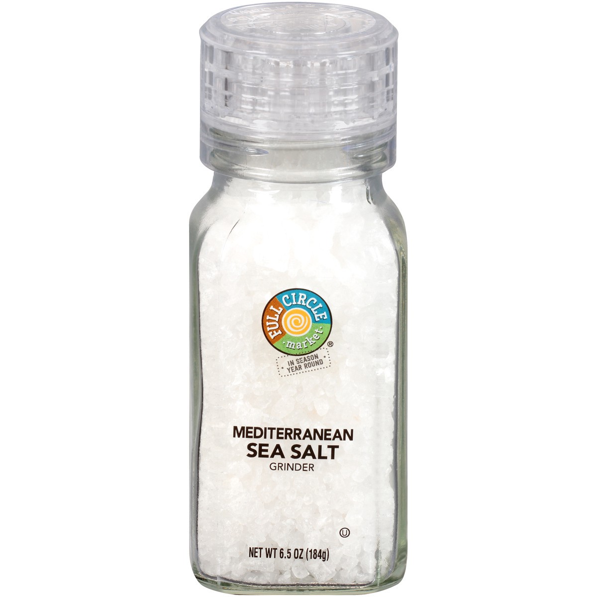 slide 1 of 9, Full Circle Market Mediterranean Sea Salt Grinder, 6.5 oz