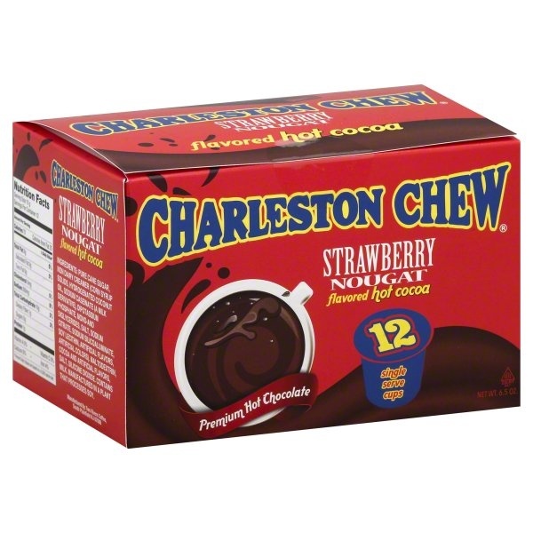 slide 1 of 1, Charleston Chew Hot Cocoa, Strawberry Nougat Flavored, Single Serve Cups - 12 ct, 12 ct