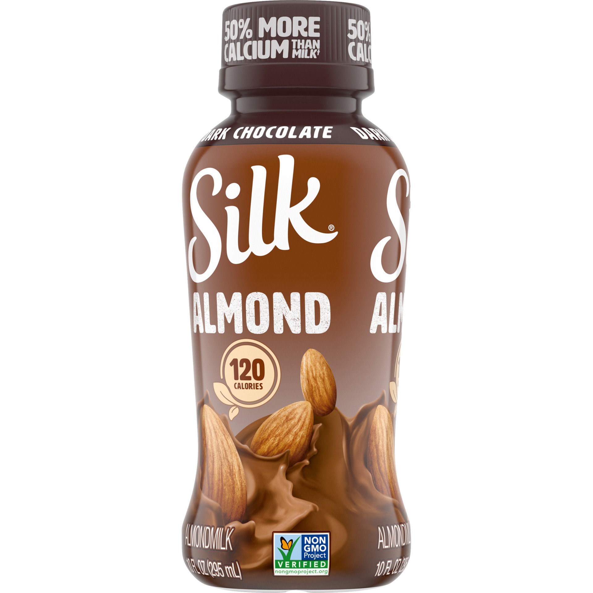 slide 2 of 8, Silk Shelf-Stable Almond Milk, Dark Chocolate, Dairy-Free, Vegan, Non-GMO Project Verified, 10 oz., 10 fl oz