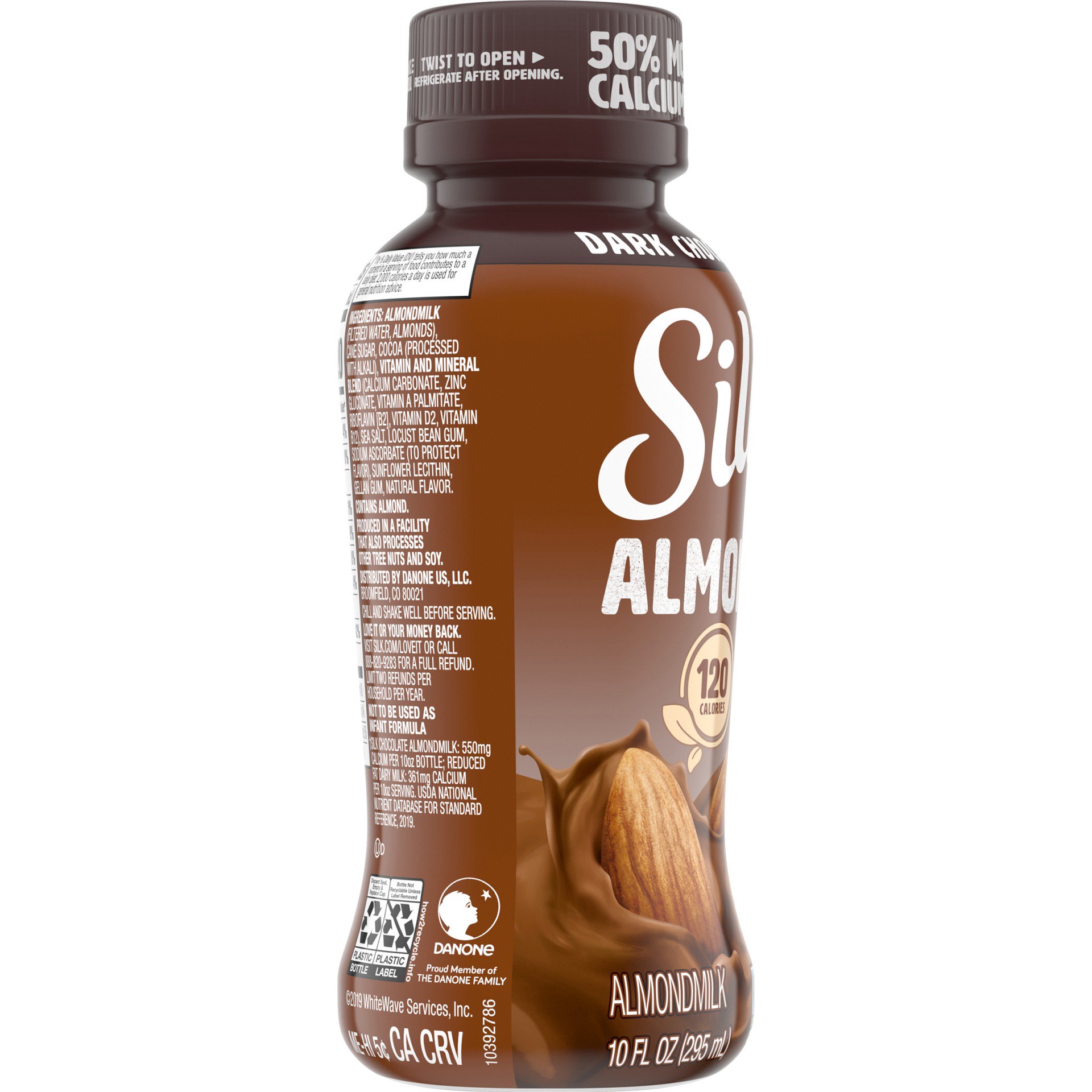 slide 4 of 8, Silk Shelf-Stable Almond Milk, Dark Chocolate, Dairy-Free, Vegan, Non-GMO Project Verified, 10 oz., 10 fl oz