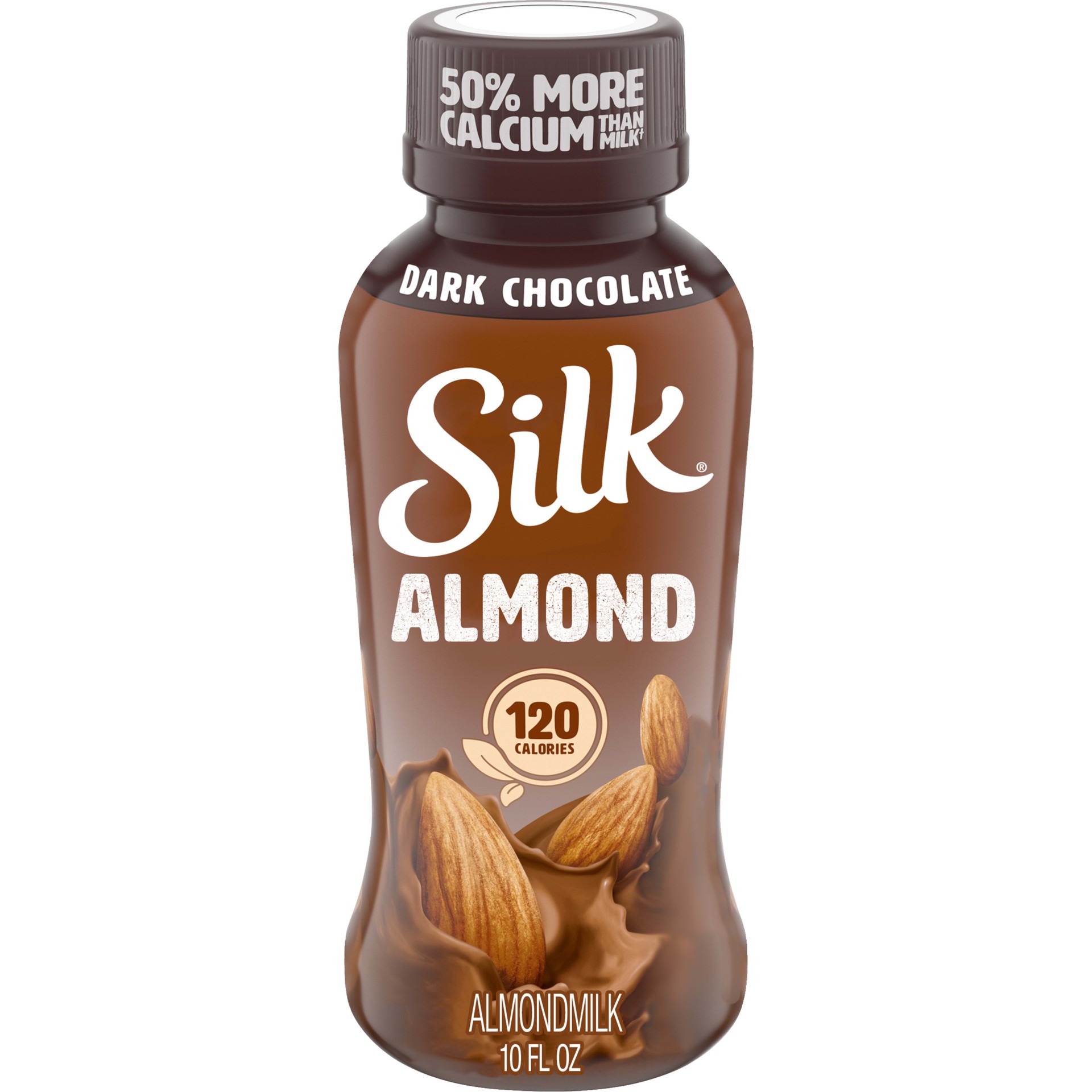 slide 1 of 8, Silk Shelf-Stable Almond Milk, Dark Chocolate, Dairy-Free, Vegan, Non-GMO Project Verified, 10 oz., 10 fl oz