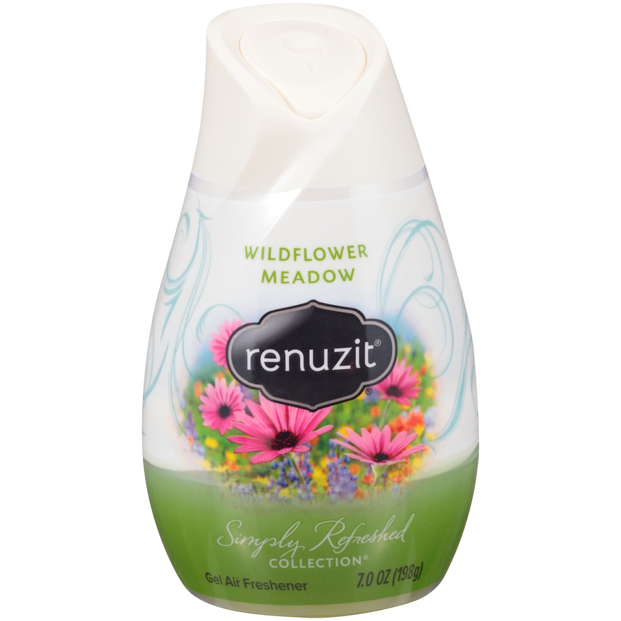 slide 1 of 4, Renuzit Simply Refreshed Collection Wildflower Meadow Gel Air Freshener , 7 oz