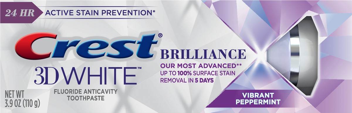 slide 3 of 3, Crest 3D White Brilliance Vibrant Peppermint Toothpaste, 3.5 oz