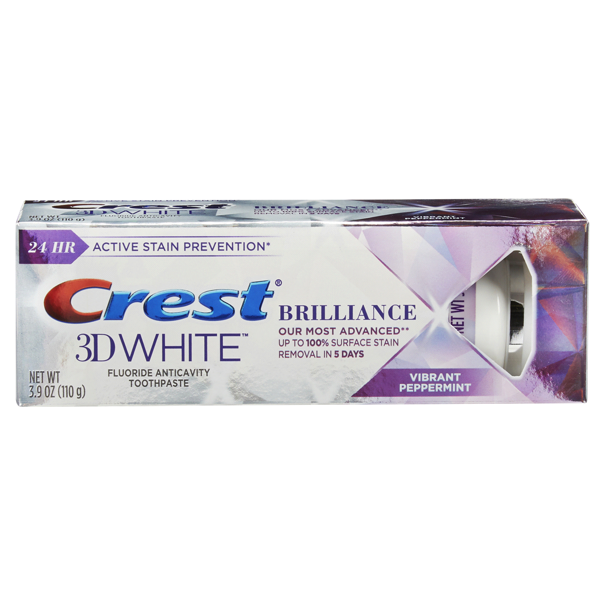 slide 1 of 1, Crest 3D White Brilliance Vibrant Peppermint Fluoride Anticavity Toothpaste, 3.9 oz