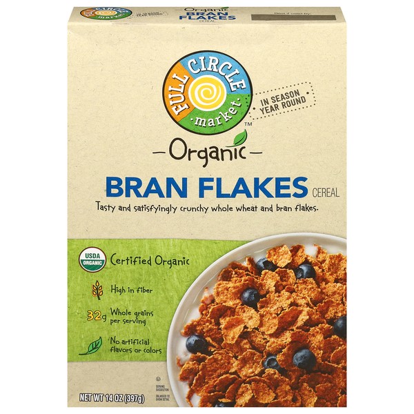 slide 1 of 6, Full Circle Market Organic Bran Flakes Cereal, 14 oz