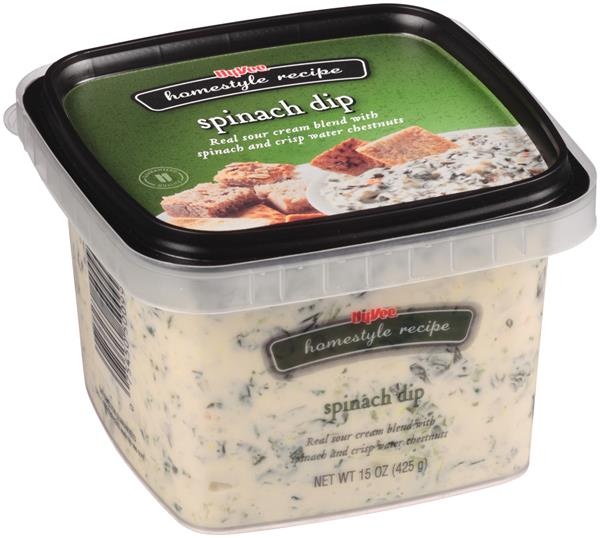 slide 1 of 1, Hy-Vee Homestyle Recipe Spinach Dip, 15 oz