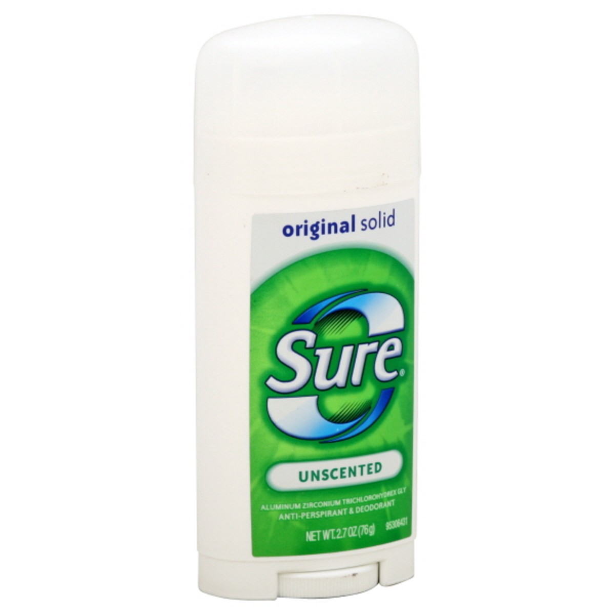 slide 2 of 2, Sure Anti-Perspirant & Deodorant, Unscented, 2.7 oz