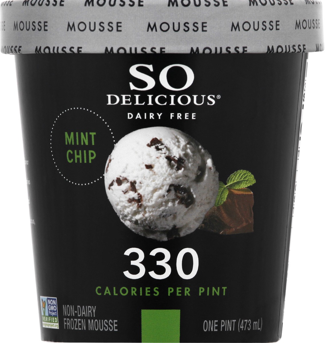 slide 7 of 8, So Delicious Dairy Free Coconut Milk Frozen Mousse, Mint Chip, Vegan, Non-GMO Project Verified, 1 Pint, 16 fl oz