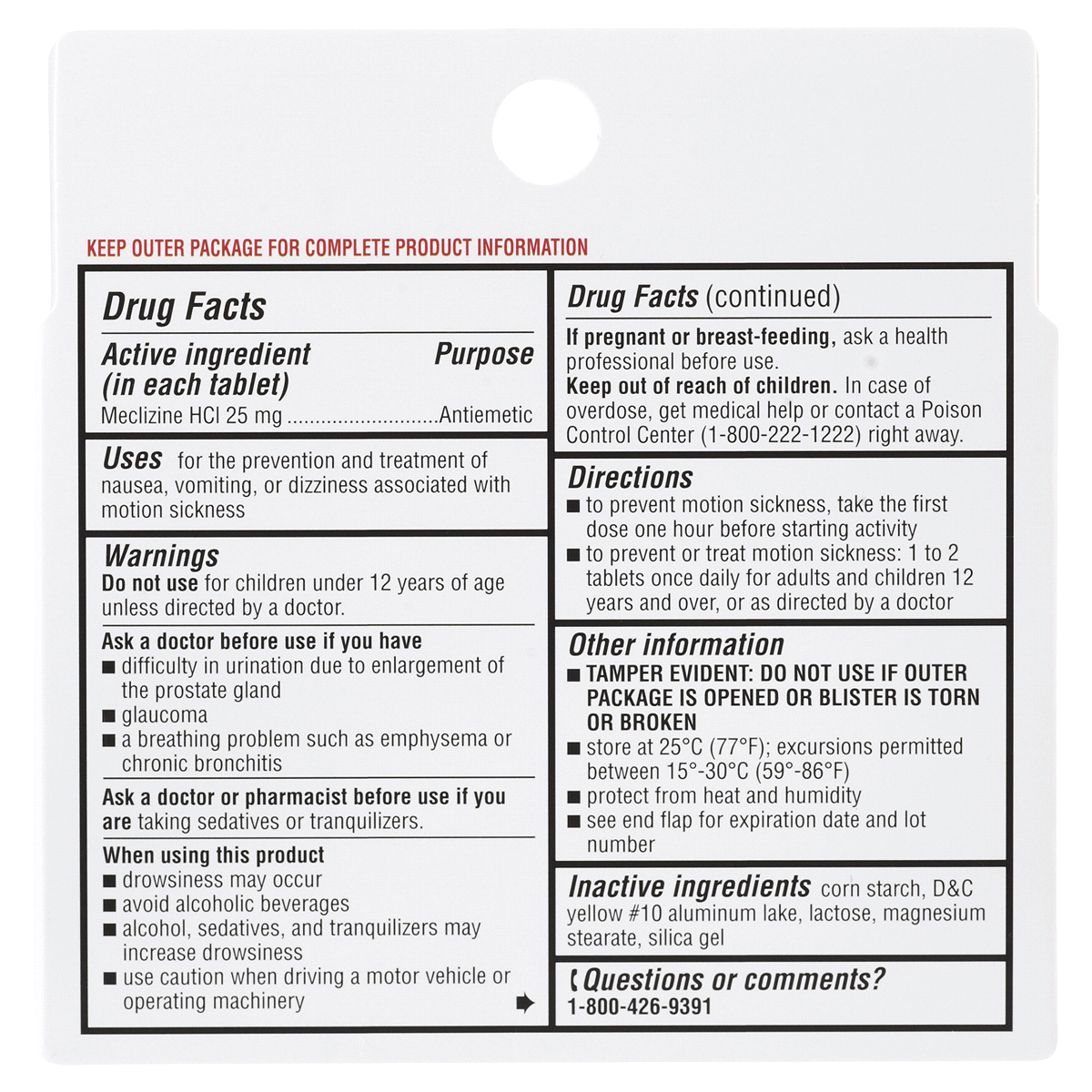 slide 6 of 13, Meijer Motion Sickness Relief Tablets Meclizine HCI, Less Drowsy, 25 mg, 8 ct