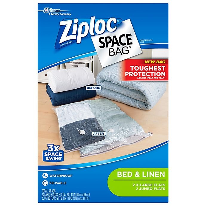 slide 1 of 3, Ziploc Flat Variety Pack - Clear, 4 ct