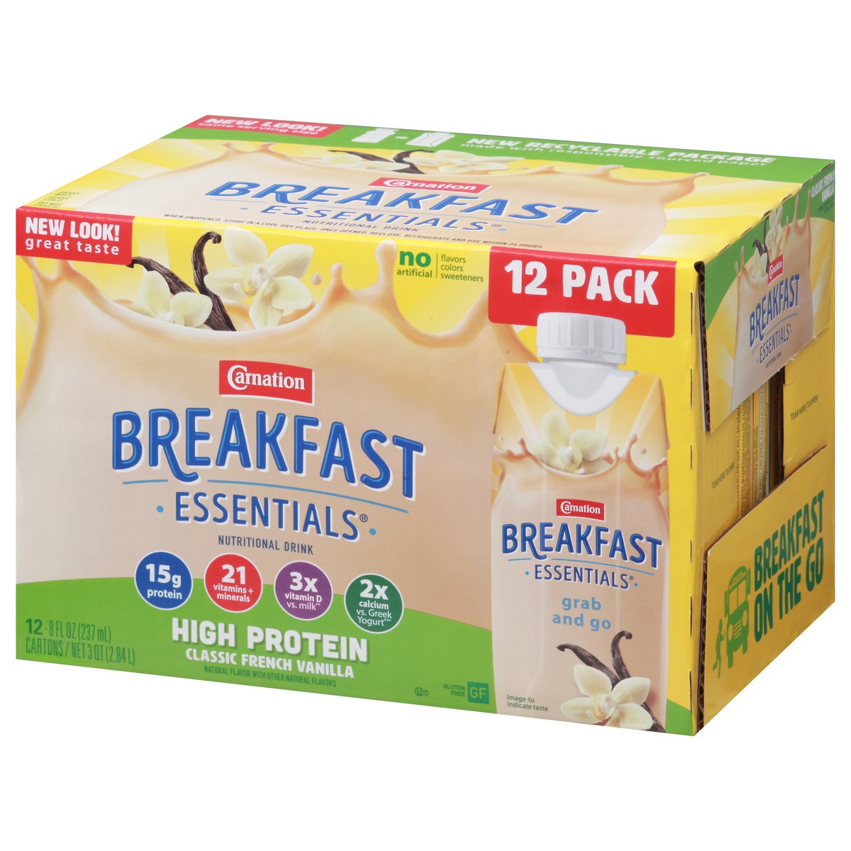 slide 8 of 9, Carnation Breakfast Essentials Classic French Vanilla Nutritional Drink 12 - 8 fl oz Each, 12 ct