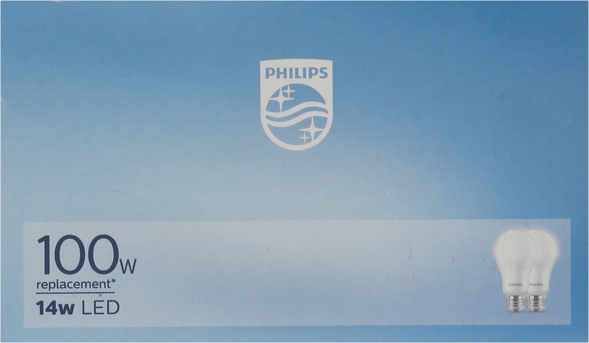slide 9 of 9, Philips Soft White14-Watt (100-Watt) A19 Led Light Bulbs, 2 ct