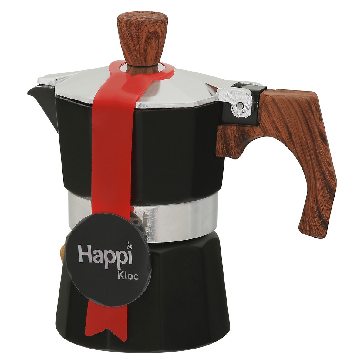 slide 9 of 9, HappiKloc 1 Cup Black Aluminum Espresso Maker 1 ea, 1 ct