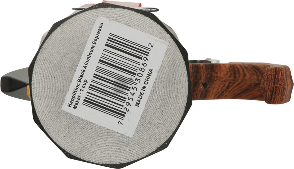 slide 6 of 9, HappiKloc 1 Cup Black Aluminum Espresso Maker 1 ea, 1 ct