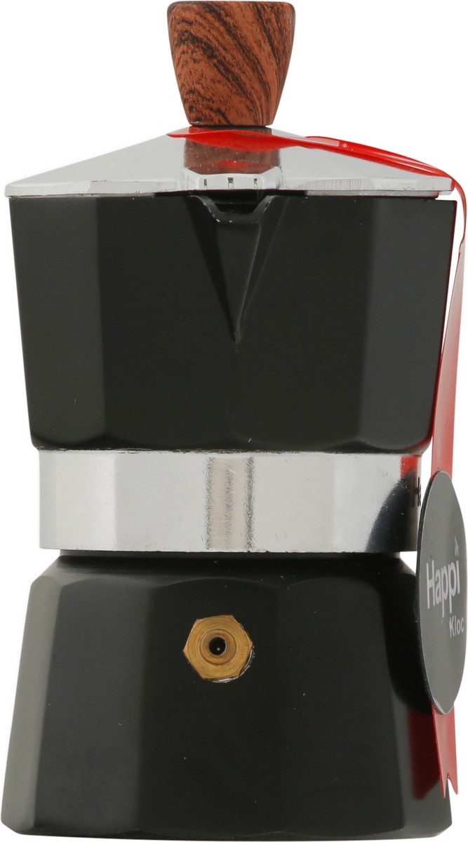 slide 4 of 9, HappiKloc 1 Cup Black Aluminum Espresso Maker 1 ea, 1 ct