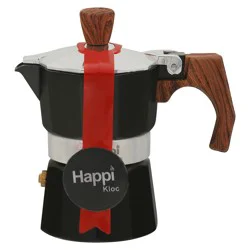 HappiKloc 1 Cup Black Aluminum Espresso Maker