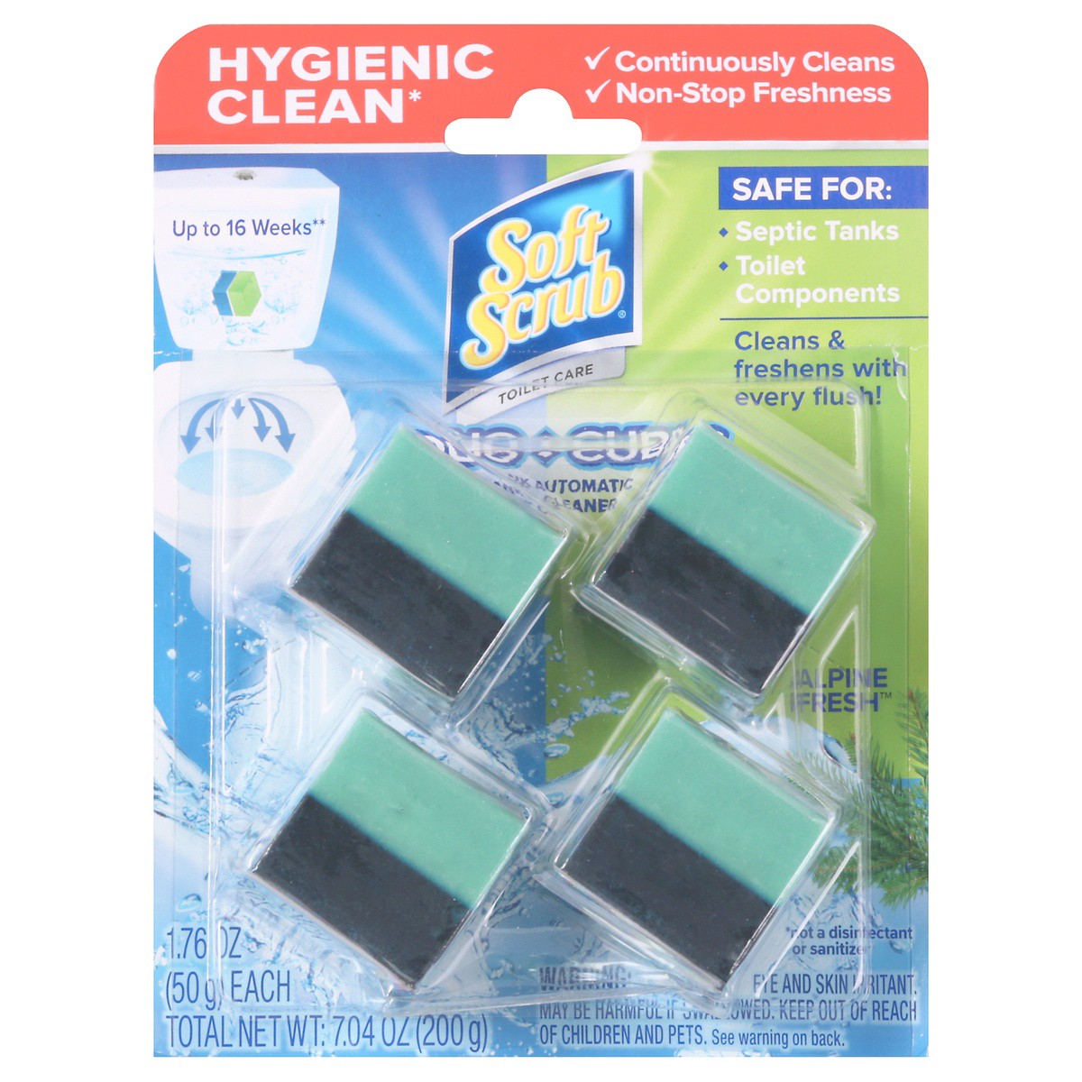 slide 1 of 9, Soft Scrub Alpine Fresh Toilet Cleaner Duo-Cubes, 4 ct