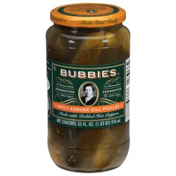 Bubbies Spicy Spicy Kosher Dill Pickles 33 fl oz