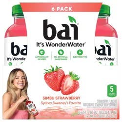 Bai Antioxidant Infused Water Beverage, Simbu Strawberry, 14 fl oz Bottles, 6 Pack