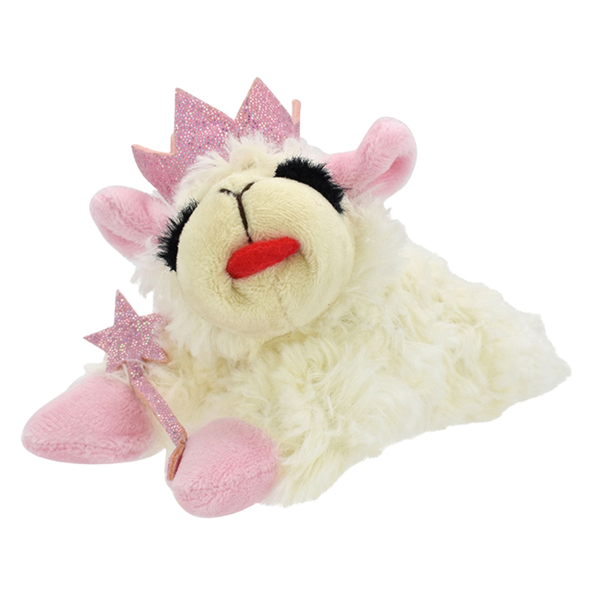 slide 1 of 1, Multipet® Halloween Lamb Chop With A Pink Shiny Ballerina Crown And Wand 6", 1 ct